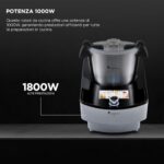 MasterPRO BY CARLO CRACCO – Urządzenie kuchenne 1000 W 3,5 l – 12 programów – Sterowanie dotykowe LED – Wielofunkcyjne z kompletem akcesoriów – w tym funkcja gotowania na parze – Image 5