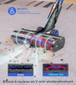 MIBODE Bezprzewodowy odkurzacz pionowy, 550 W/45 kPa/65 minut Bezprzewodowy odkurzacz z inteligentnym wyświetlaczem, odkurzacz pionowy z trybem automatycznym i szczotką zapobiegającą plątaniu się włosów na dywanach, podłogach... – Image 6