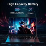 NIAKUN Laptop, procesor N95, 16″ RAM 16 GB + SSD 512 GB, do 3,4 GHz Full HD 1920 x 1200 p, notebook z podświetlaną klawiaturą, 6000 mAh – Image 5