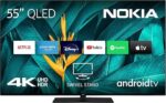 Nokia 55 cali (139 cm) QLED 4K UHD Telewizor – Smart Android TV (4K UHD, WLAN, HDR, potrójny tuner DVB-C/S2/T2) – QN55GV315ISW – 2023