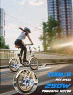 OneSportWay Składany rower elektryczny 20 cali, ebike z silnikiem 250 W i wymienną baterią 48 V 17 Ah, wyświetlaczem LCD i łącznością Bluetooth, 3 trybami jazdy, rower elektryczny… – Image 2