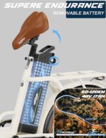 OneSportWay Składany rower elektryczny 20 cali, ebike z silnikiem 250 W i wymienną baterią 48 V 17 Ah, wyświetlaczem LCD i łącznością Bluetooth, 3 trybami jazdy, rower elektryczny… – Image 3