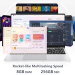 Laptop 15,6 cala, 8 GB pamięci RAM DDR4, dysk SSD 256 GB, laptop z systemem Windows 11, procesor Celeron N4000, ultralekki komputer z gniazdem kart TF, wyświetlacz IPS 1980 x 1080, mini... – Image 3