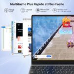 Laptop 15,6 cala, 16 GB DDR4, 512 GB SSD, procesor Intel Quad Core N95 (do 3,4 GHz), podświetlana klawiatura, IPS FHD, 2,4/5,0G WiFi, BT5.0, USB 3.0×2, składany... – Image 3