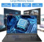 Laptop 15,6 cala, laptop dla graczy z systemem Windows 11 Pro, 16 GB pamięci RAM, dysk SSD 256 GB / TF 1 TB, procesor Celeron N4000, ekran IPS 1920 x 1080, WiFi 5G, Bluetooth 5, złącze MINI HDMI, komputer... – Image 2