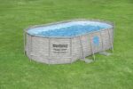 Basen BESTWAY nadziemny Power Steel™ SwimVista owalny z motywem rattanowym i okienkami 427 x 250 x 100 cm – Image 4