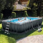 Okrągły basen z metalową ramą, basen naziemny do letniej rekreacji wodnej dla całej rodziny, do zabawy na świeżym powietrzu – Image 5