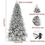 PJDDP Sztuczna choinka bożonarodzeniowa 150/180/210 cm, choinka bożonarodzeniowa pokryta śniegiem z bogatymi gałęziami, dekoracja świąteczna do wnętrz i na zewnątrz, metalowy stojak, montaż... – Image 3