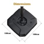 PURPLE LEAF Parasol z wysięgnikiem 3 × 3 m z podstawą, parasol ogrodowy z regulacją nachylenia, tkanina z ochroną UV, na balkon, patio, taras, szary – Image 4