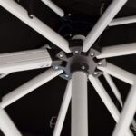 PURPLE LEAF Parasol z wysięgnikiem 3,65 x 3,65 m kwadratowy z podstawą, luksusowy parasol ogrodowy z podwójnym dachem i pokrowcem ochronnym, stalowoszary – Image 6