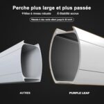 PURPLE LEAF Parasol z wysięgnikiem prostokątnym 2,7 x 3,65 m z oświetleniem LED, parasol ogrodowy z podwójnym dachem obrotowym o 360°, parasol z wysięgnikiem z regulacją nachylenia, parasol ogrodowy... – Image 4