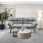 RELAX4LIFE Rozkładana sofa 5 w 1 z 3-stopniową regulacją oparcia | 4-stopniowa regulacja podłokietników | Metalowe nóżki, nowoczesna sofa z dzielonym oparciem z pianki... – Image 2