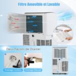 RELAX4LIFE Cicha klimatyzacja mobilna 6 w 1, klimatyzator przenośny, chłodnica, wentylator, osuszacz, ogrzewanie, tryb automatyczny, tryb nocny, klimatyzacja mobilna, niskie zużycie energii... – Image 4