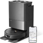 Robot odkurzający i myjący Roborock Qrevo ze stacją, automatyczne funkcje opróżniania, mycia, suszenia, czyszczenia stacji, napełniania, 5500 Pa, podwójna obrotowa mopa...