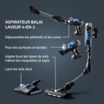 Rowenta X-Force Flex 9.60 Aqua Bezprzewodowy odkurzacz 4 w 1, myjący, 100 AW, do 45 minut pracy, ultralekki, elastyczna rura, automatyczna regulacja mocy RH20C2WO – Image 3