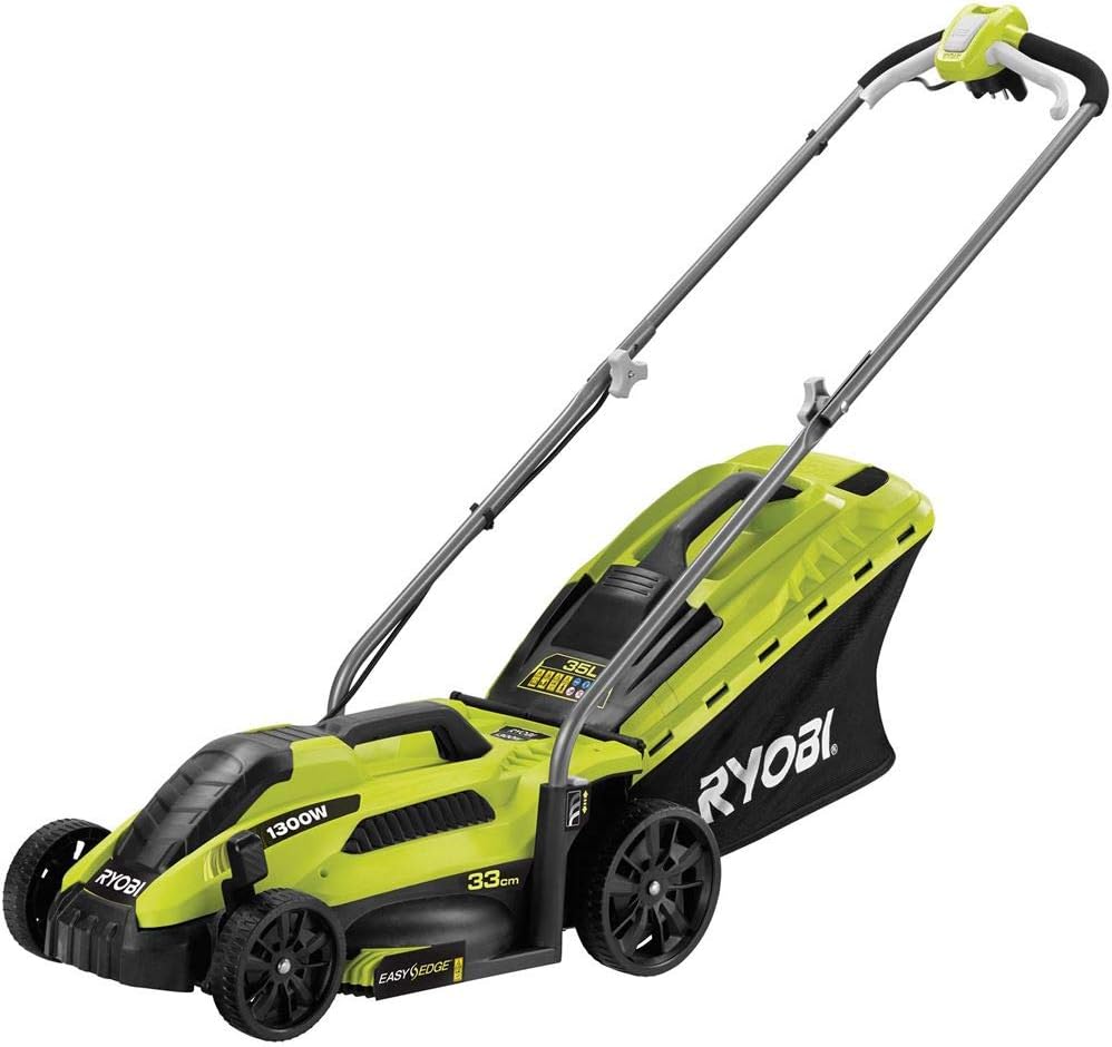 ryobi-rlm13e33s-tondeuse-a-gazon-poussee-secteur-noir-vert Ryobi RLM13E33S Kosiarka pchana Sieciowa Czarna, zielona – Image 1