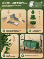 Sztuczna choinka bożonarodzeniowa 180 cm [Premium] – Realistyczna choinka bożonarodzeniowa ze stabilną końcówką | Choinka Nordmann 100% igły formowane wtryskowo z drewnianym stojakiem z certyfikatem FSC i… – Image 6