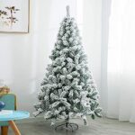 Choinka choinka najwyższej jakości, realistyczna choinka z zawiasami, łatwa w montażu, biała Home Shop Dekoracje świąteczne, sztuczna choinka - świerk 210 cm/7 stóp… – Image 6