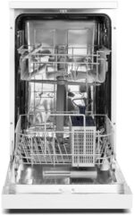 SCHNEIDER SDW947D, Zmywarka 45 cm, 9 kompletów, 47 dB, 4 programy, Opóźniony start, Regulowane nóżki, Zabezpieczenie przed przelaniem, Biały – Image 3