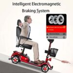 Skuter elektryczny, elektryczny wózek inwalidzki z 4 kołami, składany skuter podróżny 350 W, maksymalna waga 15 kg/330 funtów, dla osób starszych i dorosłych – Image 2