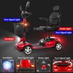 Skuter elektryczny, elektryczny wózek inwalidzki z 4 kołami, składany skuter podróżny 350 W, maksymalna waga 15 kg/330 funtów, dla osób starszych i dorosłych – Image 3