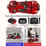 Skuter elektryczny, elektryczny wózek inwalidzki z 4 kołami, składany skuter podróżny 350 W, maksymalna waga 15 kg/330 funtów, dla osób starszych i dorosłych – Image 4