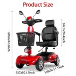 Skuter elektryczny, elektryczny wózek inwalidzki z 4 kołami, składany skuter podróżny 350 W, maksymalna waga 15 kg/330 funtów, dla osób starszych i dorosłych – Image 6