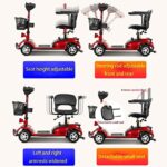 Skuter elektryczny, elektryczny wózek inwalidzki z 4 kołami, składany skuter podróżny 350 W, maksymalna waga 15 kg/330 funtów, dla osób starszych i dorosłych – Image 7