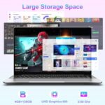 SGIN 15,6-calowy laptop, 128 GB SSD, 4 GB DDR4 Laptop z procesorem Celeron, ekranem IPS, dwuzakresowym WiFi, BT5.0, 2 portami USB 3.2, mini HDMI, rozkładanym na 180°... – Image 3