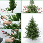 SHALOLY Choinka bożonarodzeniowa Choinki bożonarodzeniowe Wyprzedaż Sztuczna choinka bożonarodzeniowa z metalowym stojakiem (kolor: zielony; rozmiar: 6 stóp (180 cm)) (zielony 7,8 stóp (240 cm)) – Image 5