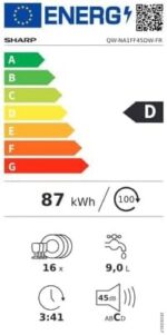 SHARP Zmywarka 60 cm QWNA1FF45DW – Image 2