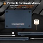 TECOOL Etui do MacBooka Air 13,6 cala M3 M2 2024 A3113 i 2022 A2681, „Szczególnie dla oficjalnego koloru Midnight” Sztywne etui z matowego plastiku i ochrona klawiatury AZERTY UE… – Image 2