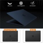 TECOOL Etui do MacBooka Air 13,6 cala M3 M2 2024 A3113 i 2022 A2681, „Szczególnie dla oficjalnego koloru Midnight” Sztywne etui z matowego plastiku i ochrona klawiatury AZERTY UE… – Image 4