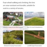 Kosiarka gąsienicowa z łopatą do śniegu, hybrydowa kosiarka spalinowo-elektryczna, kosiarka 55 cm sterowana pilotem, kąt nachylenia 45°, talerz... – Image 3