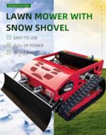 Kosiarka gąsienicowa z łopatą do śniegu, hybrydowa kosiarka spalinowo-elektryczna, kosiarka 55 cm sterowana pilotem, kąt nachylenia 45°, talerz... – Image 5
