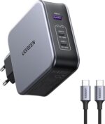 UGREEN Nexode 140 W PD 3.1 Szybka ładowarka USB C z 3 portami i technologią GaN Kompatybilna z MacBook Pro Air M3 M2 M1 iPad Pro Air Mini iPhone 15 Plus Pro Max Galaxy S24 Ultra Plus,…