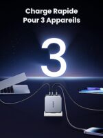 UGREEN Nexode 140 W PD 3.1 Szybka ładowarka USB C z 3 portami i technologią GaN Kompatybilna z MacBook Pro Air M3 M2 M1 iPad Pro Air Mini iPhone 15 Plus Pro Max Galaxy S24 Ultra Plus,… – Image 3