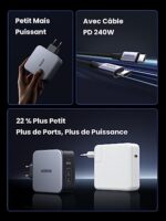 UGREEN Nexode 140 W PD 3.1 Szybka ładowarka USB C z 3 portami i technologią GaN Kompatybilna z MacBook Pro Air M3 M2 M1 iPad Pro Air Mini iPhone 15 Plus Pro Max Galaxy S24 Ultra Plus,… – Image 5