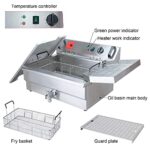 Valgus Elektryczna frytkownica komercyjna ze stali nierdzewnej 3000 W 30 l Frytkownica o dużej pojemności z koszem i pokrywą, systemem opróżniania do... – Image 2