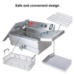 Valgus Elektryczna frytkownica komercyjna ze stali nierdzewnej 3000 W 30 l Frytkownica o dużej pojemności z koszem i pokrywą, systemem opróżniania do... – Image 4