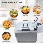 Valgus Elektryczna frytkownica komercyjna ze stali nierdzewnej 3000 W 30 l Frytkownica o dużej pojemności z koszem i pokrywą, systemem opróżniania do... – Image 5