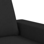 vidaXL 3-osobowa sofa, siedzisko z podłokietnikami i wyściełanym oparciem, sofa z poduszkami, mebel do salonu, nowoczesna, czarna tkanina – Image 6
