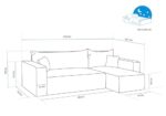 GREKPOL Narożnik rozkładany 145×248 po lewej lub prawej stronie – Rozkładana sofa 3-osobowa – sofa z miejscem do przechowywania – sofa rozkładana – sofa rozkładana – sofa w kolorze beżowym – Image 3