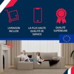 GREKPOL Narożnik rozkładany 244 x 145 Velours Côtelé po lewej lub prawej stronie – Sofa z miejscem do przechowywania – Sofa w kolorze beżowym – 3-osobowa rozkładana sofa – sofa łóżko – sofa... – Image 4
