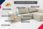 GREKPOL Narożnik rozkładany 244 x 145 Velours Côtelé po lewej lub prawej stronie – Sofa z miejscem do przechowywania – Sofa w kolorze beżowym – 3-osobowa rozkładana sofa – sofa łóżko – sofa... – Image 5