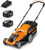 LawnMaster CLMF2437G Kosiarka akumulatorowa 24 V Max 2×4,0 Ah Akumulator, 37 cm, do 300 m² Mulczowanie 40 l, 6-stopniowa regulacja wysokości koszenia 22–72 mm 2 lata gwarancji