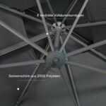 LKINBO Parasol ogrodowy 3x3m kwadratowy z korbką, Parasol ogrodowy z podstawą krzyżową w zestawie, Parasol ogrodowy z regulacją nachylenia i składany z pokrowcem ochronnym do… – Image 5